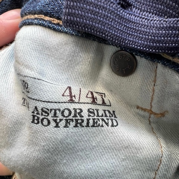 Polo Ralph Lauren BLUE Girl's Astor Slim Boyfriend Jeans Patchwork ~ Sz 4t, RARE - Picture 9 of 9